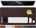 Distressed Leather Desk Mat - Non-Slip PU Desk Pad for Office and Home