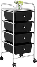 Yaheetech 4 Drawers Cart Rolling Storage Organizer Metal Frame Plastic Drawers by Yaheetech