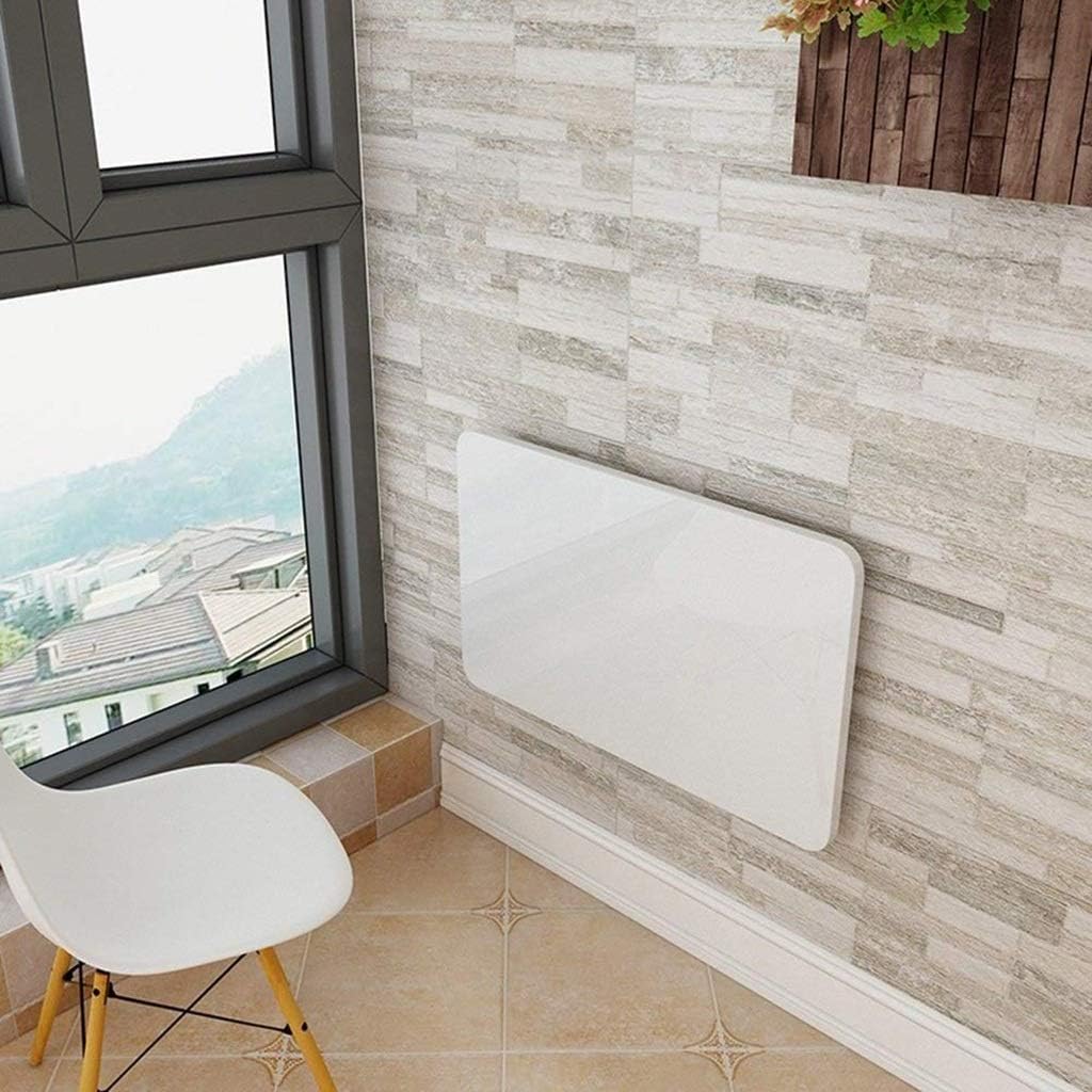 Wall Mounted Folding Table,White Floating Desk for Small