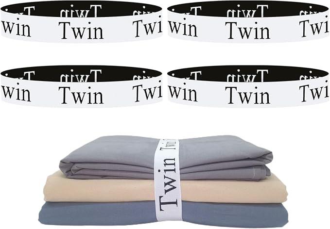 4 Pieces Bed Sheet Organizer Bands, Sheet Organizers and Storage Label Bands by Yermivie