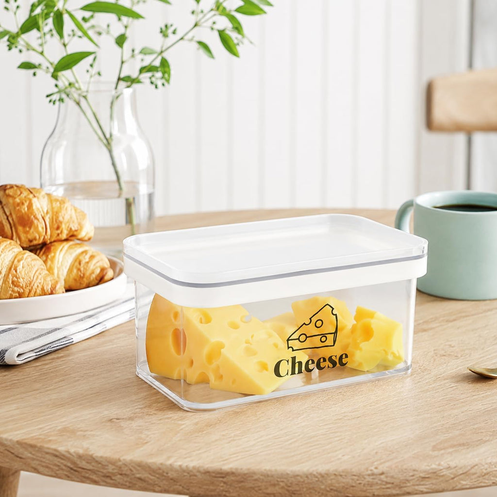 Cheese Container for Refrigerator Airtight Creamer Container with Lid