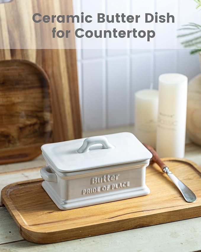 Butter Dish with Lid, Ceramic Butter Dish - Image 4