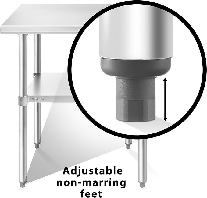 KUTLER Stainless Steel Table 24 x 36 Inches, NSF Heavy Duty Commercial Kitchen - Image 6