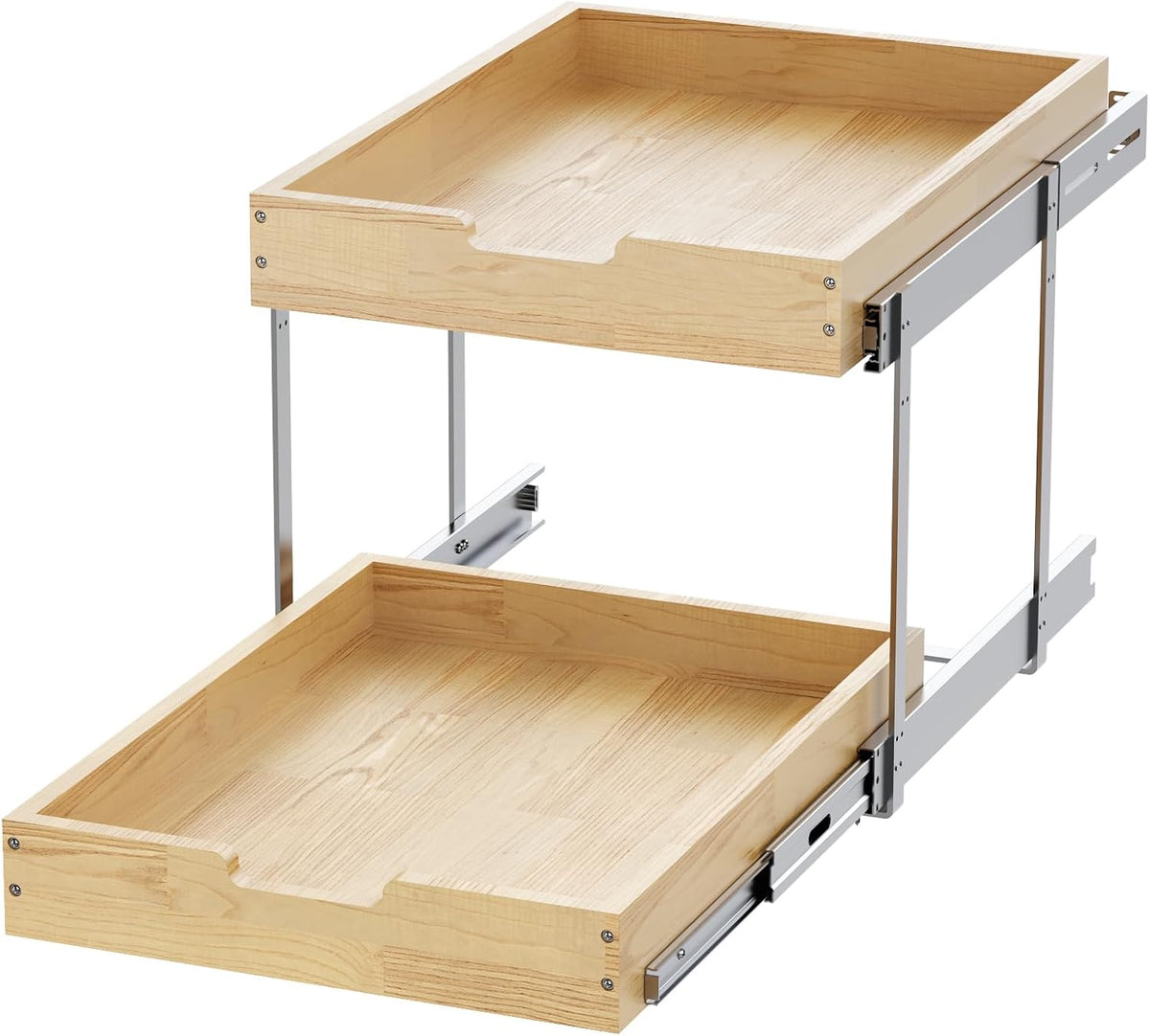 Sikarou Wood Pull Out Cabinet Organizer 2 Tie 11" W x 21" D for 12"