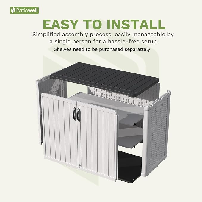 Patiowell 26 Cu.ft Plastic Outdoor Storage Cabinet, Lockable Waterproof - Image 5