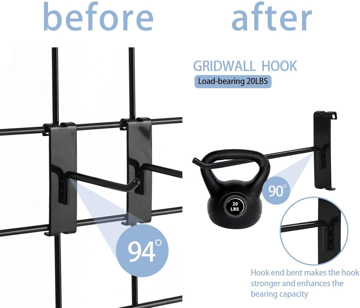 Gridwall Hooks 4 Inch,50PC Display Hooks for Grid Wall, Heavy Duty
