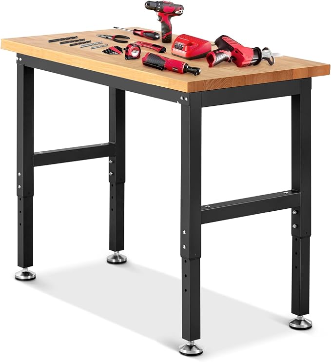 Work Bench for Garage Workbench Adjustable Height Work Table for Shop by ENJOYWOOD