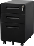 3 Drawer File Cabinet with Lock and 4 Keys, Mobile Metal Filing Cabinet by LVSTEEL