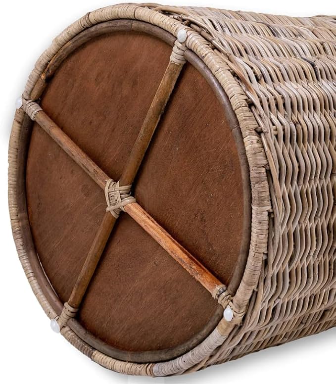 The Basket Lady Round Wicker Laundry Hamper, 19 in Dia x 25 in H, Serene Grey… - Image 6