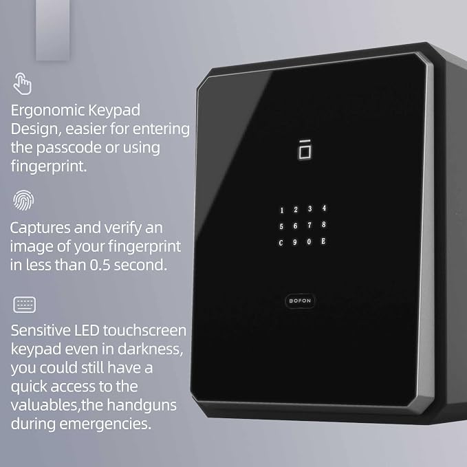 Home Safe, Fingerprint Password Safe Box - Image 5