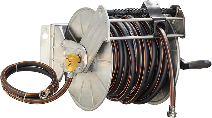 Giraffe Tools Stainless Steel Garden Hose Reel by GiraffeTools