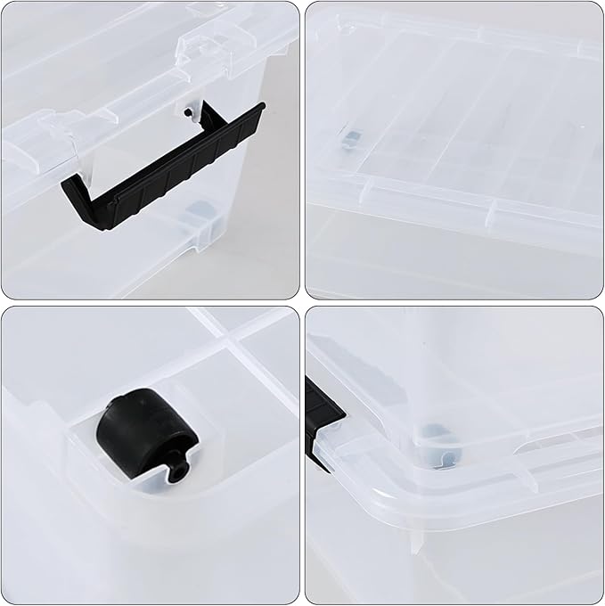 4-Pack 20 L Clear Underbed Storage Container, Plastic Under Bed Storage Box - Image 3