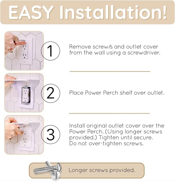 BeraTek Power Perch Wall Outlet Shelf - Image 4