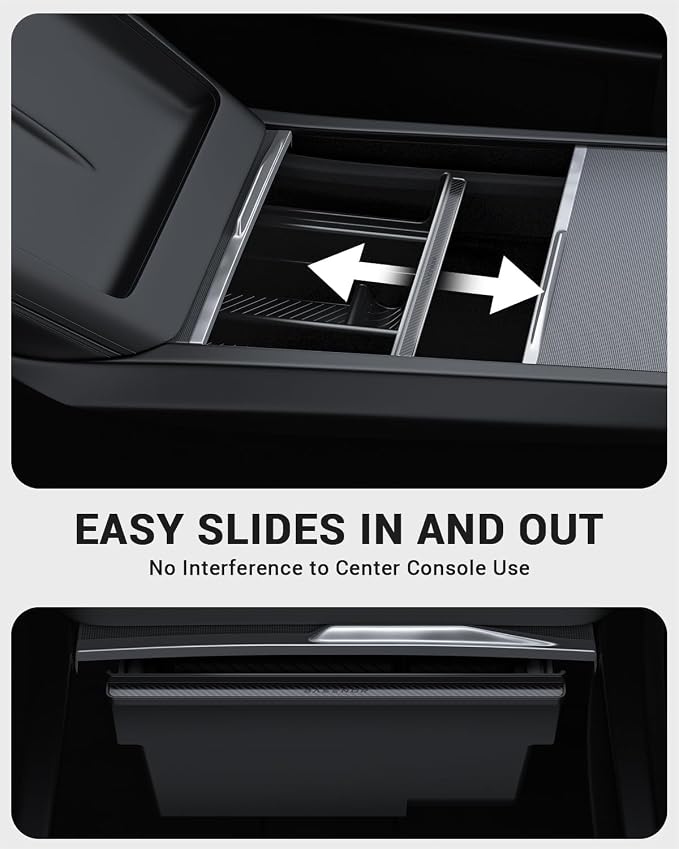 BASENOR 2026 Tesla Model Y Model 3 Center Console Organizer Tray, Hidden - Image 7