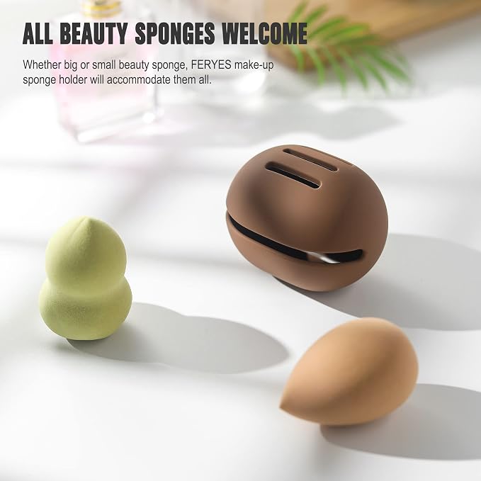 FERYES 2 PCS Makeup Sponge Holder – Shatterproof Eco-Friendly Silicone Beauty - Image 4