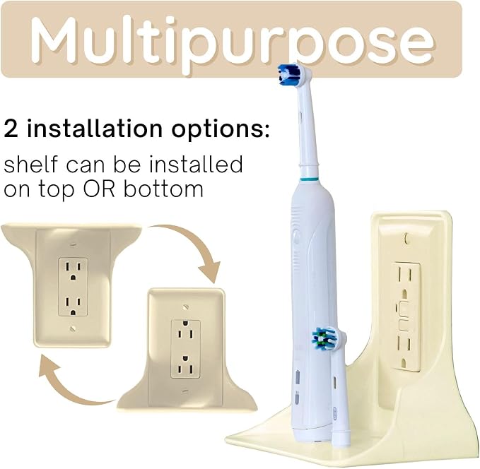 BeraTek Power Perch Wall Outlet Shelf | Declutter & Reclaim Counter Space | - Image 7