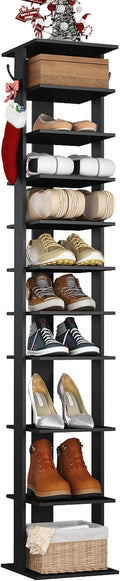 HOMEFORT 10-Tier Vertical Shoe Rack, Corner Shoe Tower, Slim Shoe Organizer by HOMEFORT