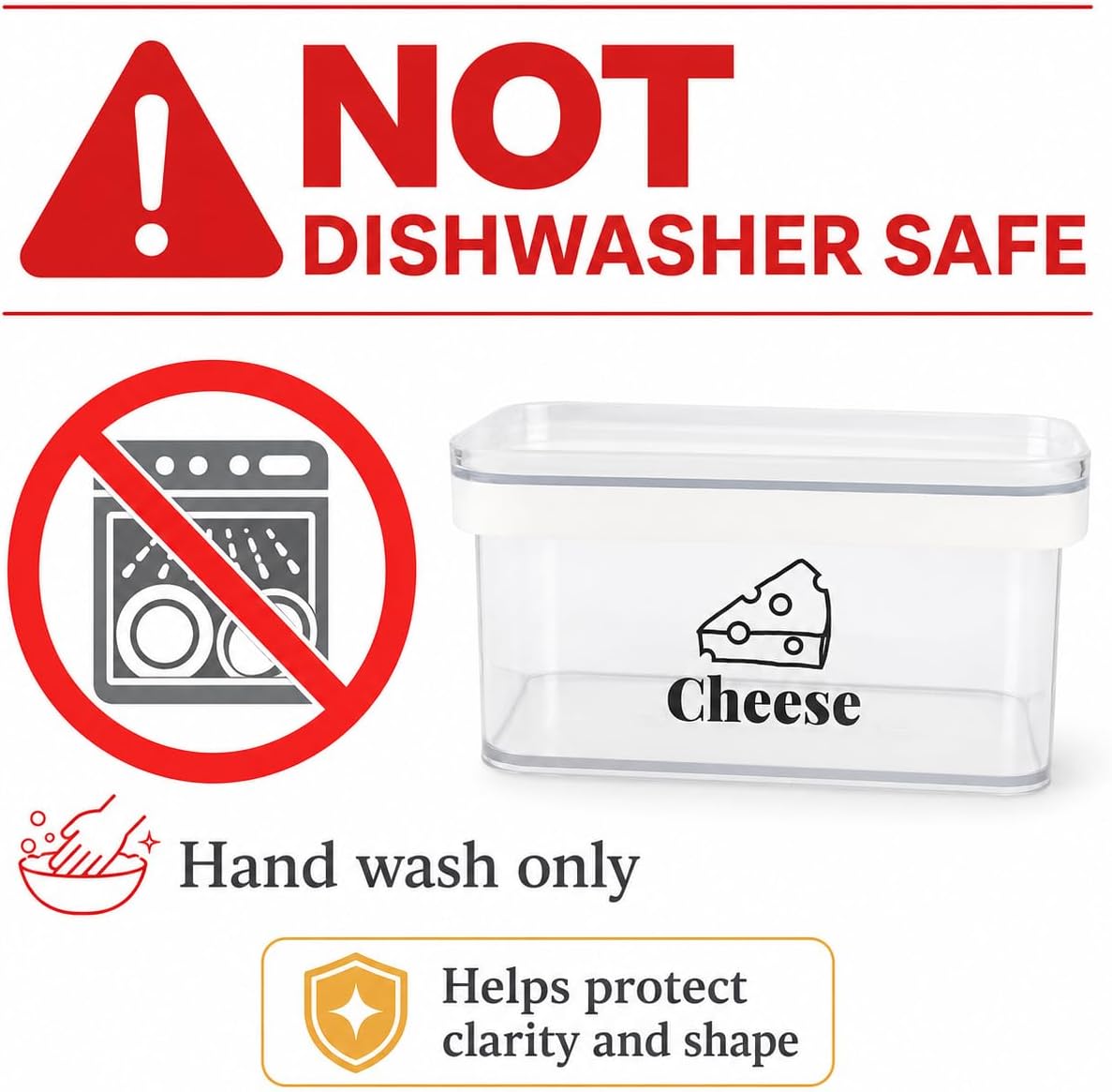 Cheese Container for Refrigerator Airtight Creamer Container with Lid