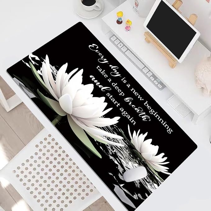 LB Black and White Floral Mouse Pad Plant Flower - Image 4