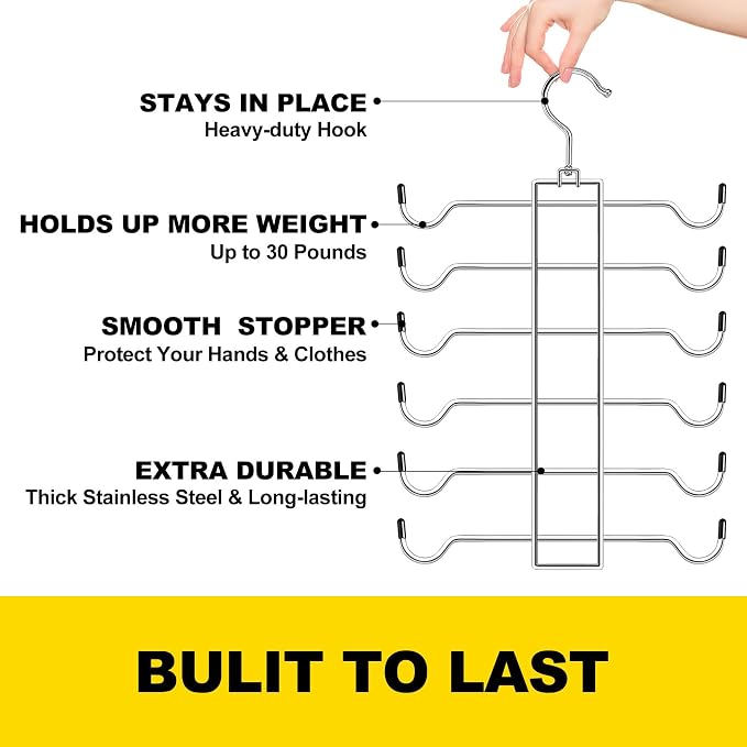 Tank Top Hanger, 6 Tier Space Saving Bra Hangers, Closet Organizers and Storage - Image 3