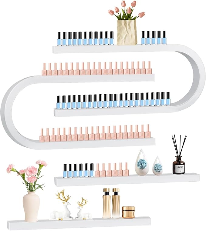 EBANKU 4PC U Shape Nail Polish Racks Heavy Duty Nail Shelfs by EBANKU