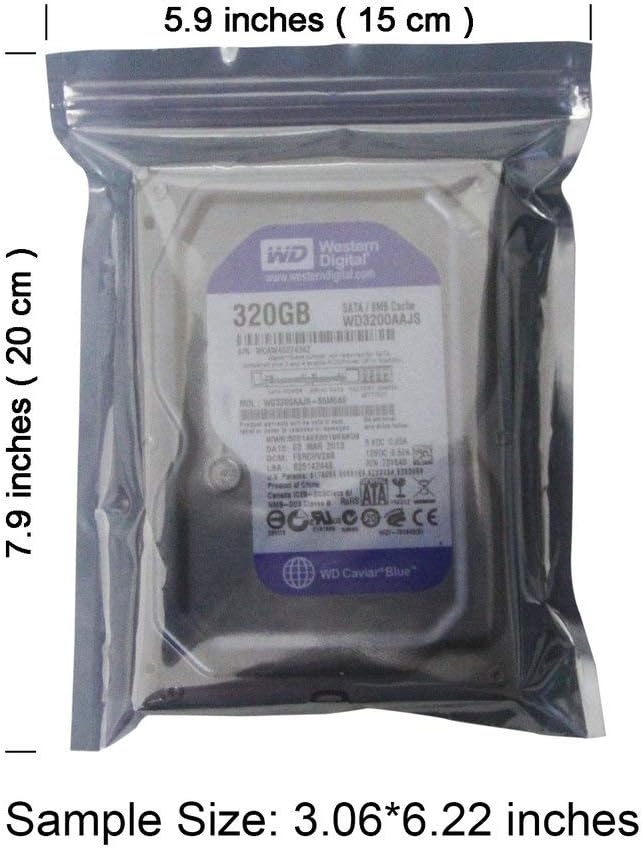 50Pcs Antistatic Resealable Bag 15X20cm/5.9X7.9inch, Premium Anti Static Bag - Image 6