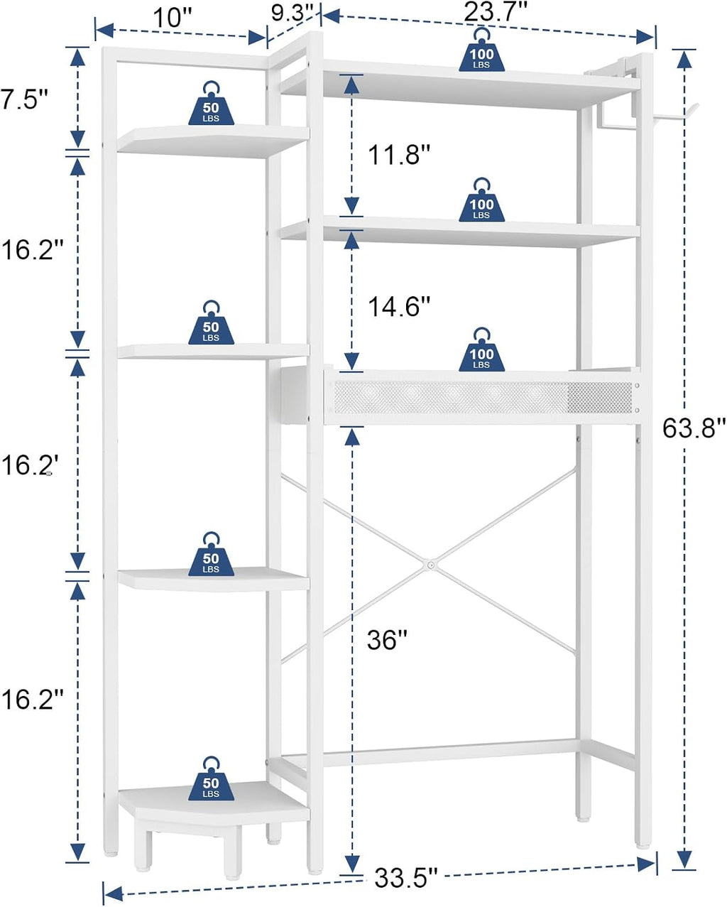 K1 Heavy Duty 7-Tier Over The Toilet Storage