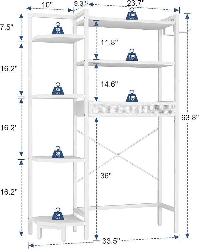 K1 Heavy Duty 7-Tier Over The Toilet Storage（With Basket and Paper - Image 3