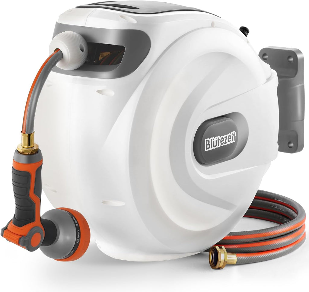 Blütezeit Retractable Garden Hose Reel, 1/2'' x 100ft Hose Reel