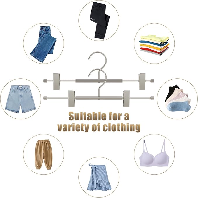 VWV 20-Pack Adjustable Women's Skirt and Pants Hangers, Space-Saving, Suitable - Image 5