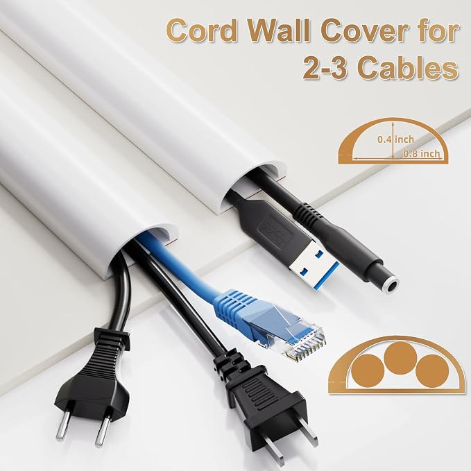 118" Side Open Cord Hider for Wall Mounted Tv, Extension Cable Cover to Hide - Image 2