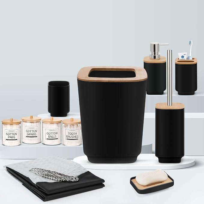 IMAVO Bathroom Accessories Set, 11 Pieces Bathroom Accessory Set, Trash Can - Image 8