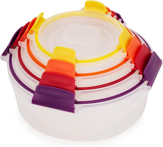 Joseph Joseph Nest Lock 8-piece Plastic BPA Free Round Food Storage Container by JosephJoseph