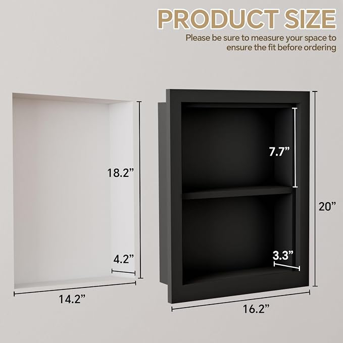 Solid Wood 14 X 18 Recessed Medicine Cabinet, Medicine Cabinet Organizer - Image 2