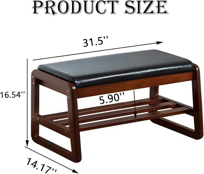 latifolia Shoe Rack Bench, Entryway Shoe Bench - Image 3