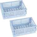 Tixill 2-Pack Mini Foldable Plastic Baskets for Organizing and