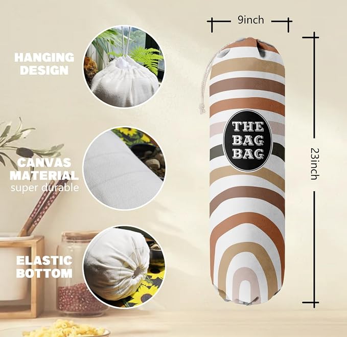 The Bag Bag Grocery Bag Holder, Boho Pattern Grocery Bags Holder Organizer - Image 3