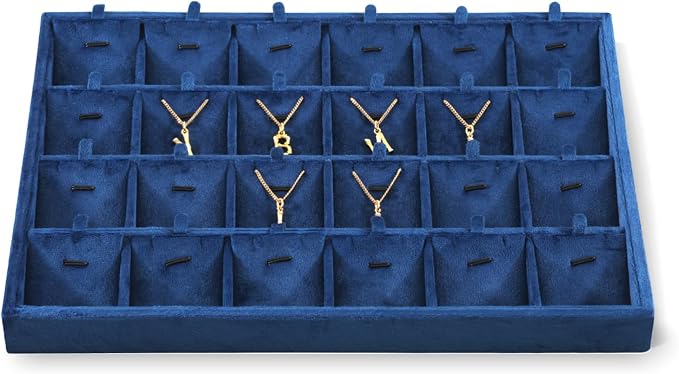 Necklace Display Tray, Velvet Jewelry Organizer, Premium Pendant Display by Yinbeini