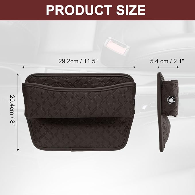 HARFINGTON Car Seat Gap Filler Organizer 11.5 x 8 x 2.1 Inch Leather Universal - Image 2