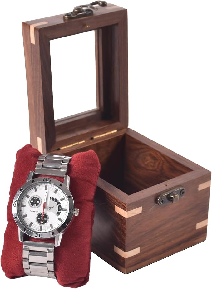 Wooden Watch Box for Men & Women, Luxury Watch Organizer & Display Case - Image 7