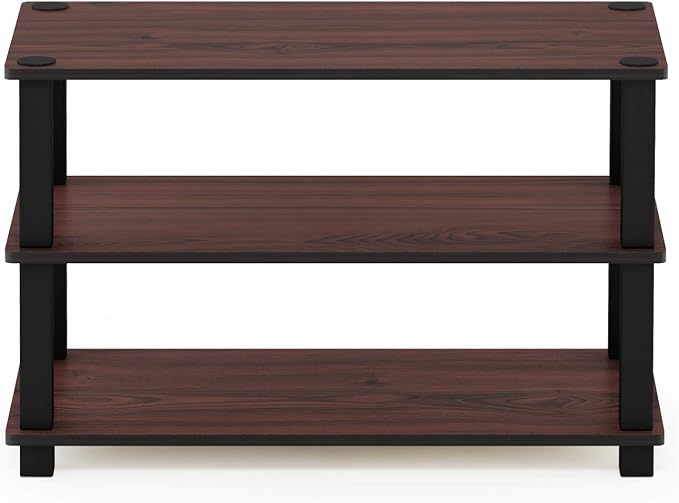 Furinno Turn-S-Tube 3-Tier Shoe Rack, Dark Cherry/Black - Image 4