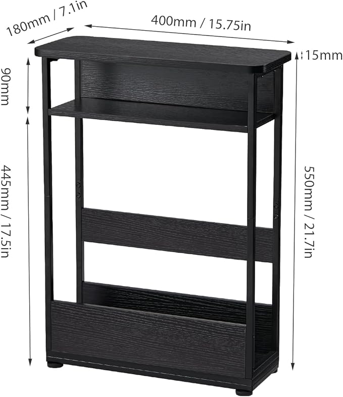 Narrow Side Table, 3-Tier Slim End Table - Image 3