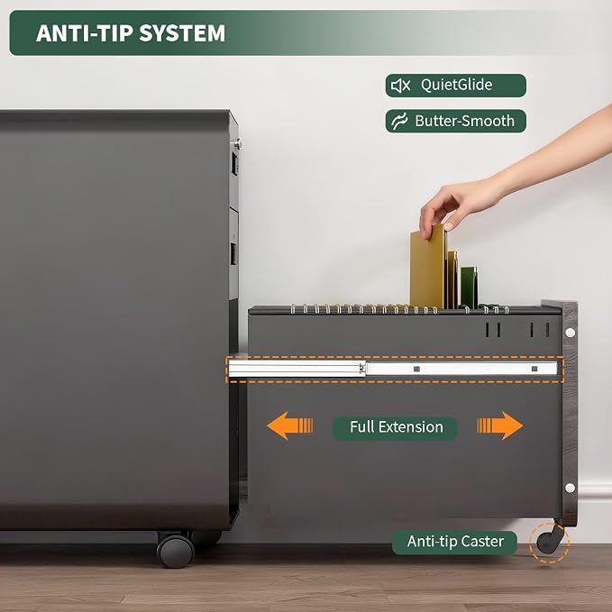 3 Drawer Mobile File Cabinet Under Desk - Image 5