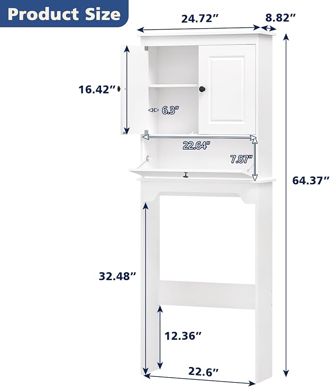 Over The Toilet Storage Cabinet, Bathroom Cabinet Over Toilet - Image 2