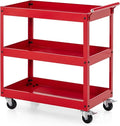 Goplus 3-Tier Utility Cart, Heavy Duty Commercial Service Tool Cart w/Lockable by Goplus