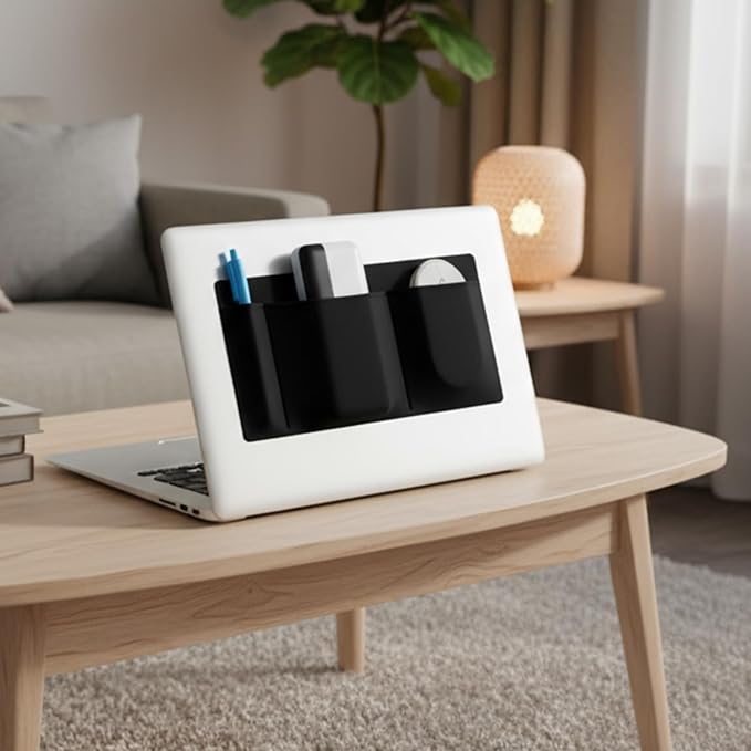 3-Pocket Adhesive Pouch for Laptop Mouse Holder for Laptop Stick on Portable - Image 7