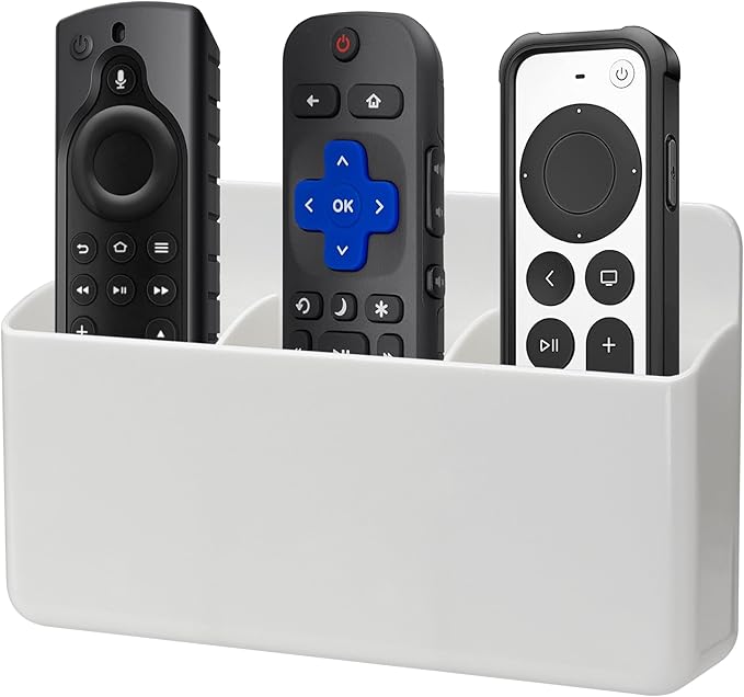 3 Slot Remote Control Holder Wall TV Remote Holder Self Adhesive Marker Holder by kulusion