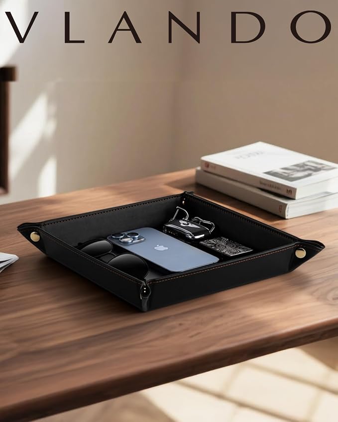 Vlando Valet Tray for Men Women, Nightstand Organizer Vanity Catchall Holder - Image 3