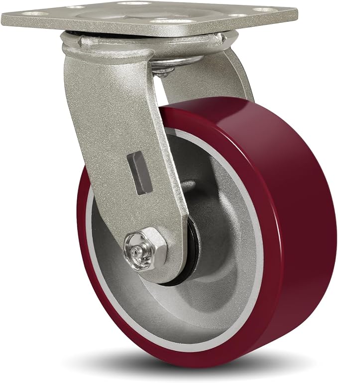 SY America 5" X 2" Casters Wheels, Heavy Duty Industrial Casters，Polyurethane by SYAmericaIndustrialCasters