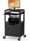 Steel Large AV Cart with Extra Storage by MetaTeel